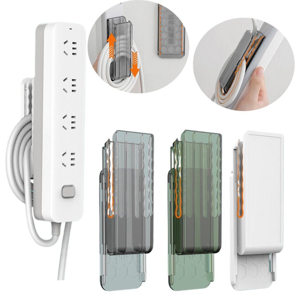 Wall-Mounted Plug Fixer 2in1 Cable Organizer New Power Strip Holder Home Decor