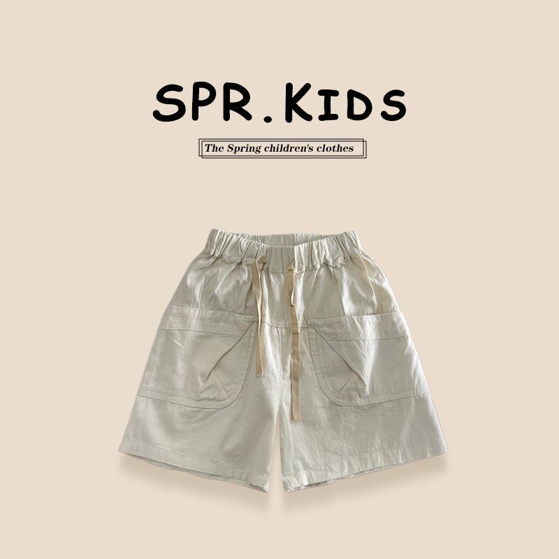 

Летние шорты средней длины из чистого хлопка для мальчиков 2025 100 cm бежевый