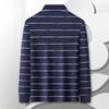 MONTAGUT Men's Soft Casual Striped Long Sleeve Polo Shirt