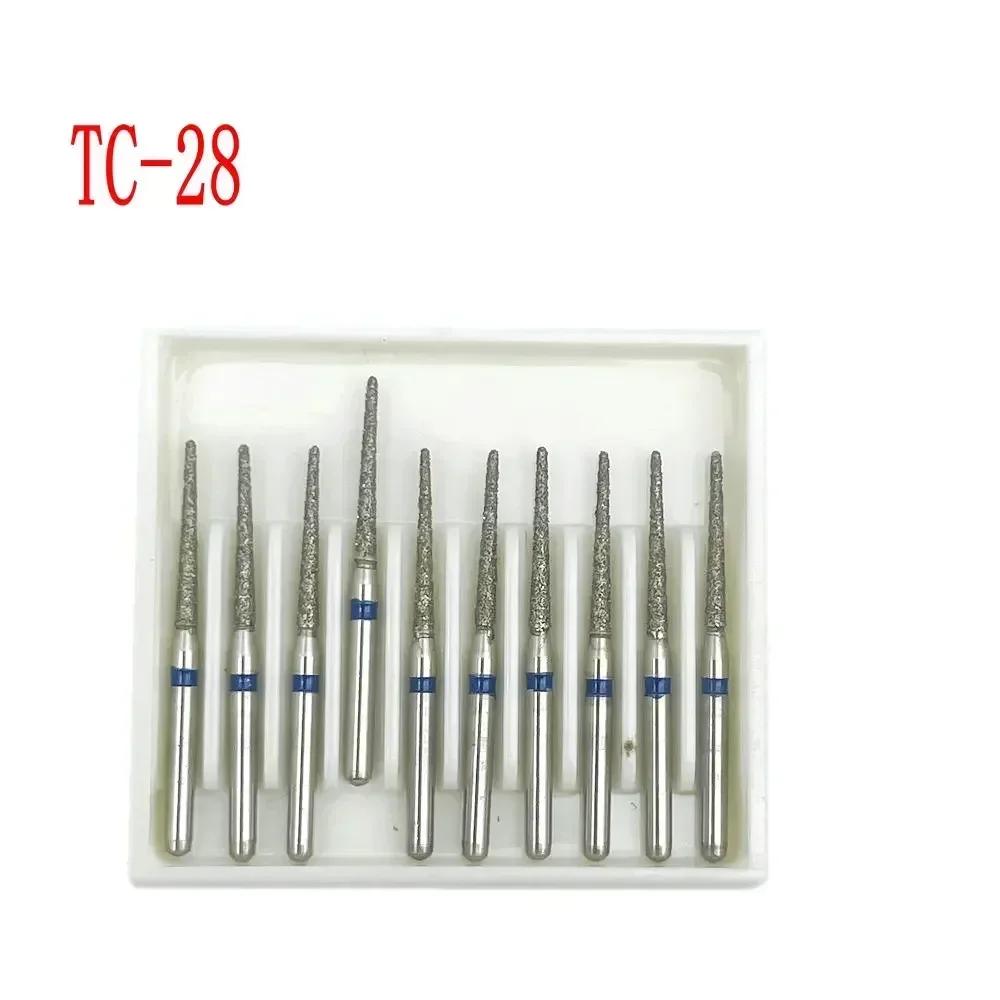10pcs/box Dental Diamond Burs Drill FG Diamond 1.6mm Shank for High Speed Handpiece Burs
