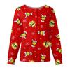 Women's Casual Fashion Long Sleeve Standing Collar Single Breasted Christmas Print Workwear Jacket Tops