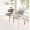 2Pcs Solid Color Jacquard Stretch Split Wood Chair Slipcovers C-Shaped Backrest Chair Cover Home Decor Dustproof Seat Protector
