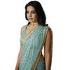 VAIRAGEE Women Soft Net Silk Jari Square Shape Embroidery & Sequence Work Saree With Unstiched Blouse(6097)