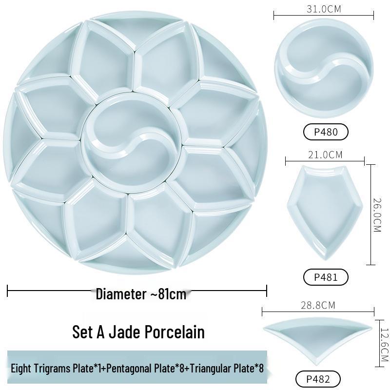 Melamine Platter & Tableware Set: Bowl, Plate, and Dish Set for Hot Pot & New Year's Eve Dinner.