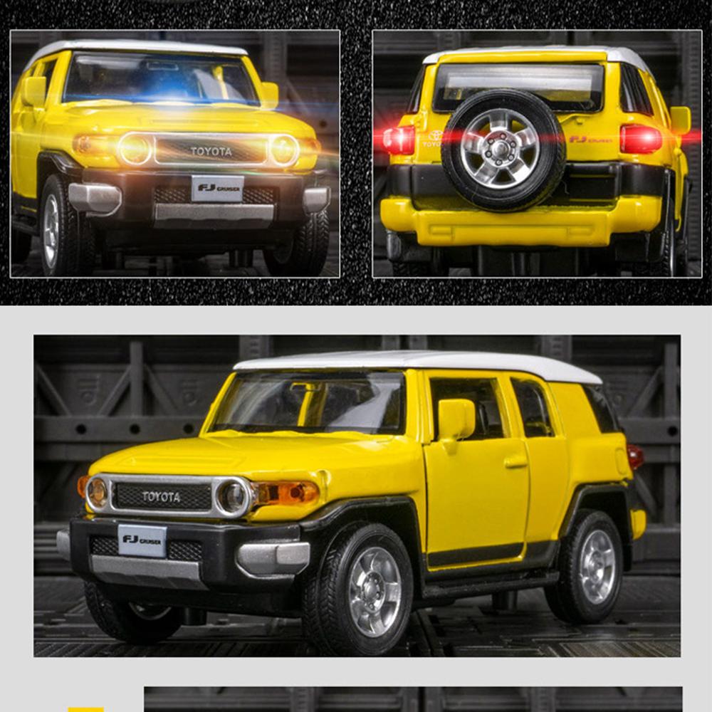 1/32 Scale Toyota FG Cruzer Game DICAST Multi-purpose Sports Car Model with Rear Trailer Model That Can Open The Door Group As A Gift for Young Boys