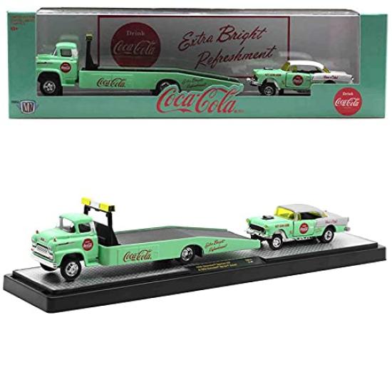 M2 MACHINES Масштабный Автовоз Выпуск Chevy Spartan LCF 1955 Chevy Bel Air Gasser 164 Coca-Cola 56000-TW11-1958 и