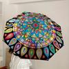 1pc Mandala Art Automatic Umbrella Durable Iron Frame & Plastic Handle, Gift for Men & Women, Sturdy Construction yy250905143