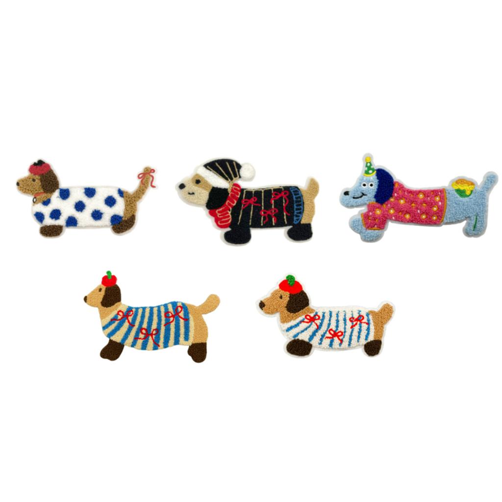 Embroidery Terry Cloth Dog Patches for Craft Hair Clip Project Headband Dog Appliques Headwear Patches Clothing Decors