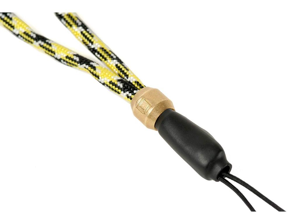 ARTISAN&ARTIST ACAM-P04HYLBK Paracord and Brass Multi-Hand Strap Camera Strap, Yellow/Black, Made In Japan