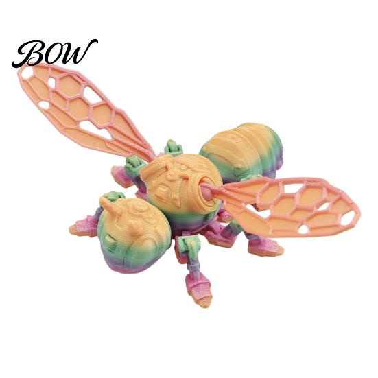 Handcrafted Futuristic Ornament 3D Printed Mechanical Bee Figurine, Articulated Insect Ornament, Movable Joints Cool Collectible Cyberpunk