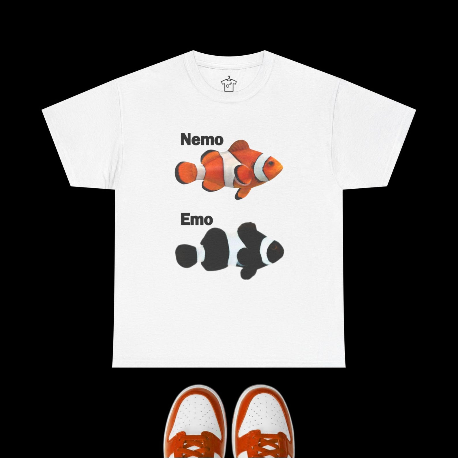 Nemo and Emo Clownfish Funny Graphic Tee S