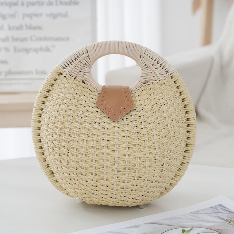 Summer Woven Handheld Ladies Bag With Cotton Rope Material For Casual Beach Wear