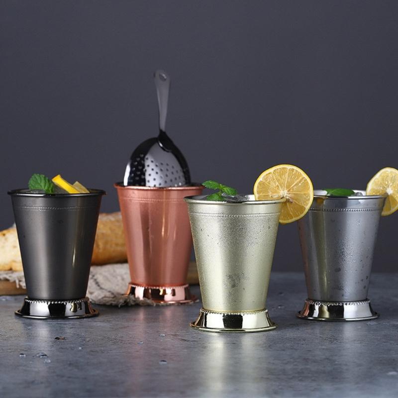 Stainless Steel Moscow Mules Cup Cocktails Cup Tumblers Classic Mints Julep Cups Reusable Metal Glasses for Drinking