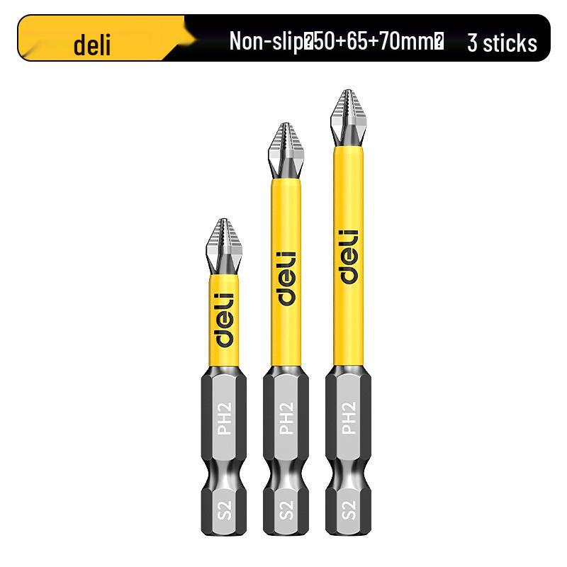 Deli Tungsten Steel Magnetic Anti-slip Phillips Drill Bit Set