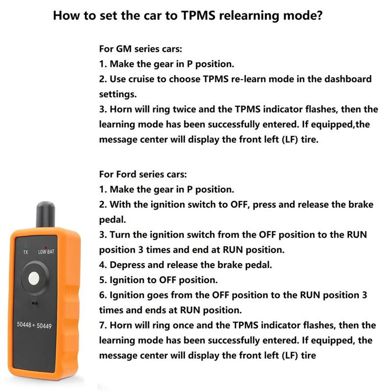 2 v 1 nástroj pro opětovné naučení TPMS, EL-50448 EL-50449 Nástroj pro aktivaci systému monitorování tlaku v pneumatikách Pro vozidla Ford GM Náhradní díly