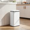50L Sensor Bin with Soft-Close Lid, Stainless Steel Automatic Touchless Motion Sensor Kitchen Bin, White