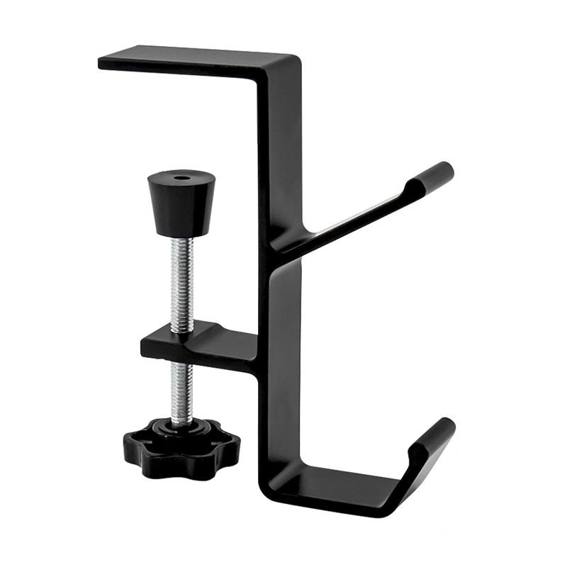 Aluminium Alloy Clamp-On Desk Mount Bag Holder Hook Headphone Hanger Rack for Table Desk Under Counter