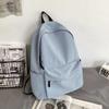Simple Solid Color Bookbag Minimalist Female Shoulder Bags Student School Bag Padded Travel Backpack For Women For Middle School