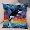 Colorful Pet Shepherd Dog Cushion Cover Pillow Case Pillow Covers Decor Oil Painting Cartoon Animal  Pillowcase 45x45