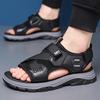 Fashion Soft Leather Platform Sandals for Men Solid Color Summer New Beach Shoes Male Fashion Outdoor Sports Sandals Man