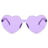 Lady Sunglasses Eye Protection Solid Color Cute Heart Shape Transparent Outdoor Sunglasses for Travel