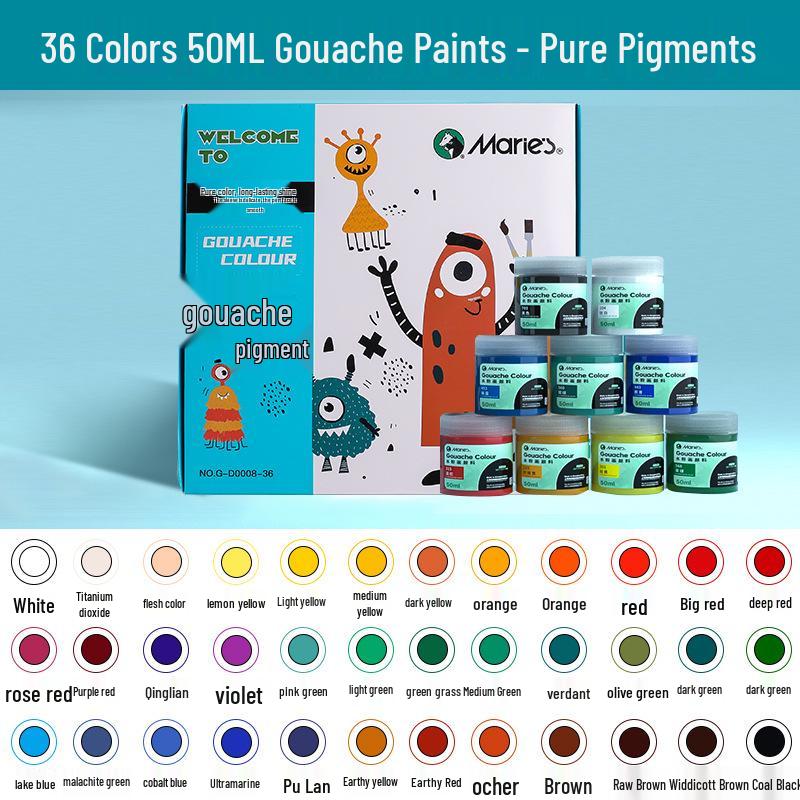 Mali Afwasbare Gouache Verf 100ml - Handgeschilderde Kleuren voor Kinderen en Studenten