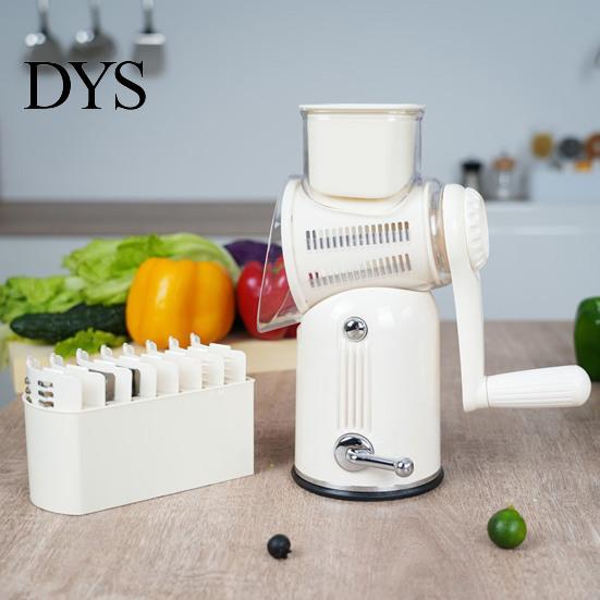 Stainless Steel Vegetable Slicer Manual Shredder, with Stable Suction Cup Base Design, 5 Removable Chopper Replaceable Blades Kitchen Chopper,