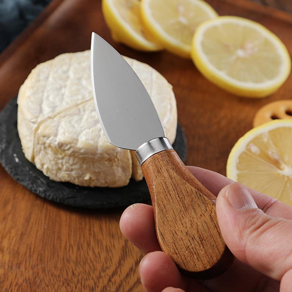 1 PCS Cheese Knife - Stainless Steel Cheese Knife with Acacia Wood Handle