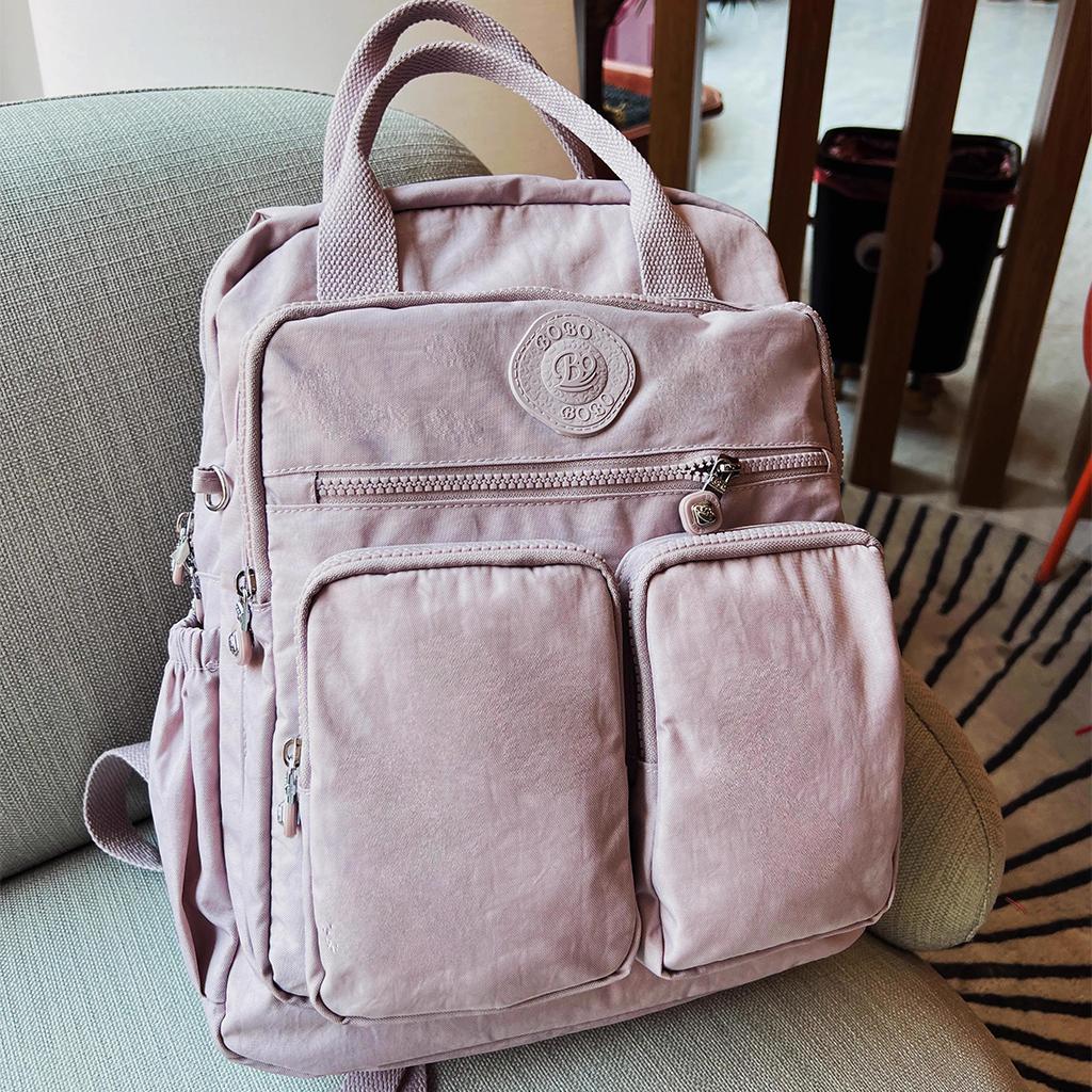 Модный женский рюкзак с несколькими карманами, мягкой ручкой, однотонный, нейлоновый, для путешествий, легкий, повседневный, школьный 14 inches