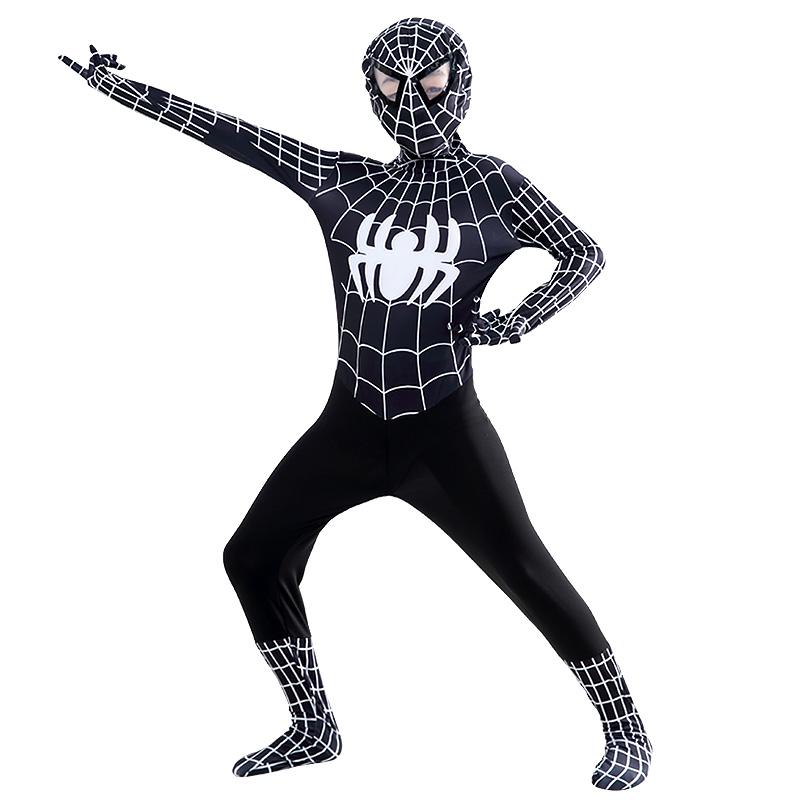 Factory  Halloween Movie Character Costumes Superhero SpiderMan Mask with Headgear Adults Jumpsuit  Milk Silk Fabric