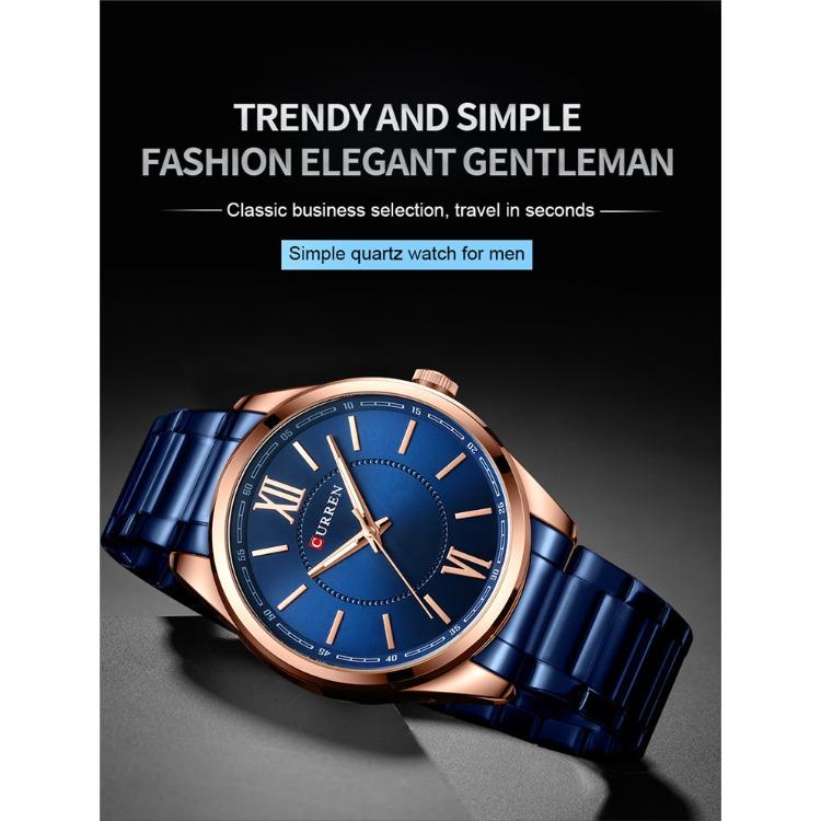 CURREN Men's Sports Watch Men's Quartz Steel Belt Business Sports Watch