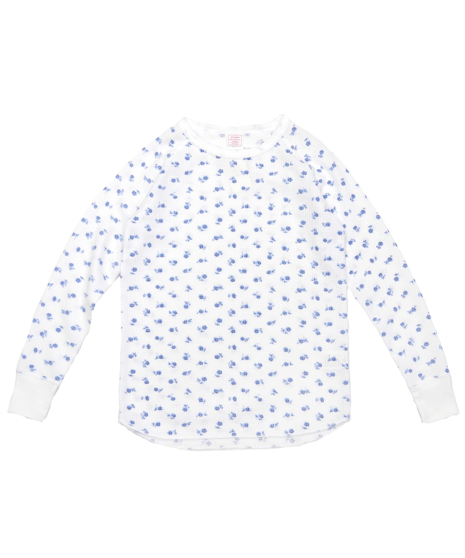 

Morgan Waffle Blue Floral Long Sleeve Crew White J.E. Women s T-Shirt (Packed) белый