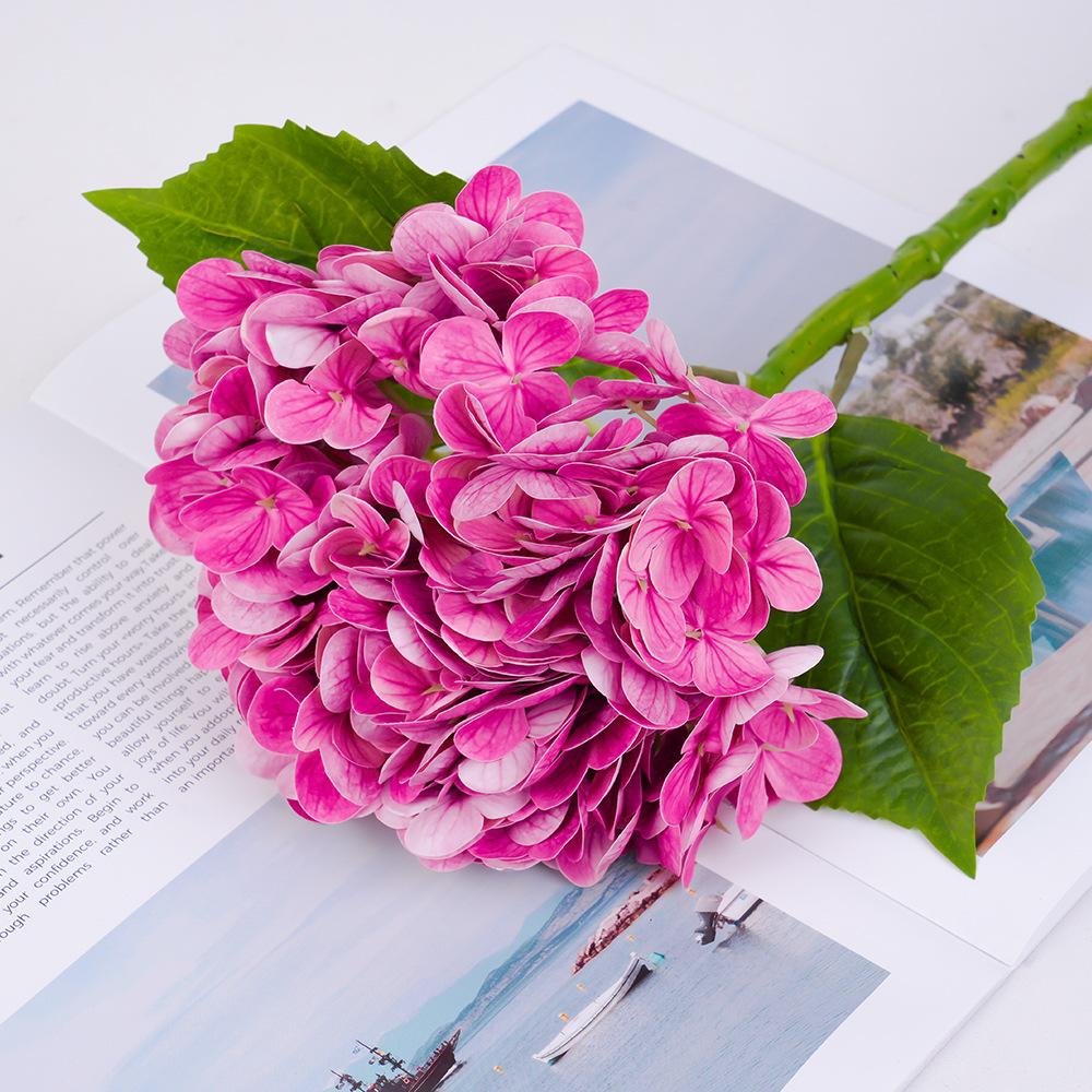Simulated 3D Feel Large Hydrangea, Wet Feeling High-End Home Living Room Decoration Wedding Flower Arrangement Hydrangea Fake Flower