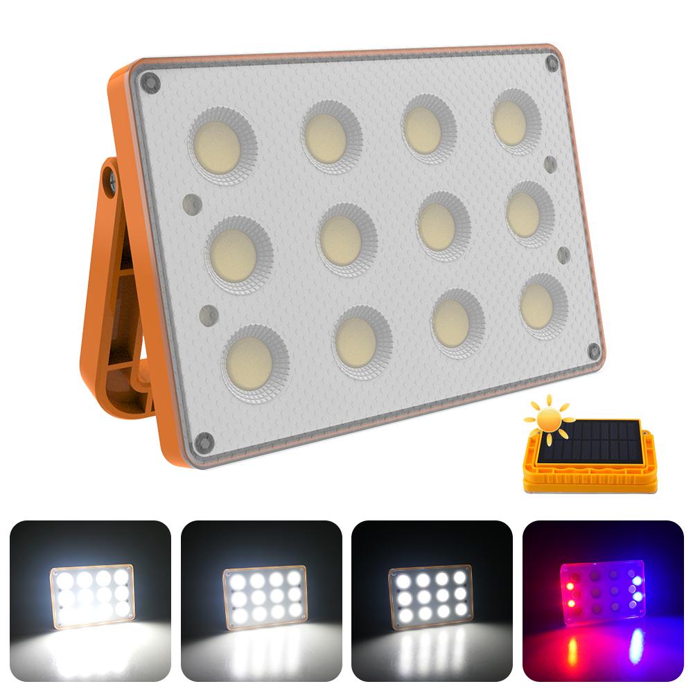 

COB Солнечный рабочий фонарь Портативный солнечный фонарь для кемпинга 120 светодиодов Регулируемая яркость Солнечный прожектор для путешествий Ремонт автомобилей Пеший туризм