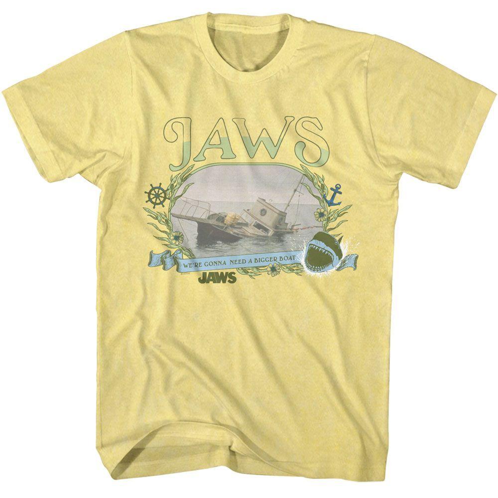 Jaws Boat Sinking Florals Movie Shirt M