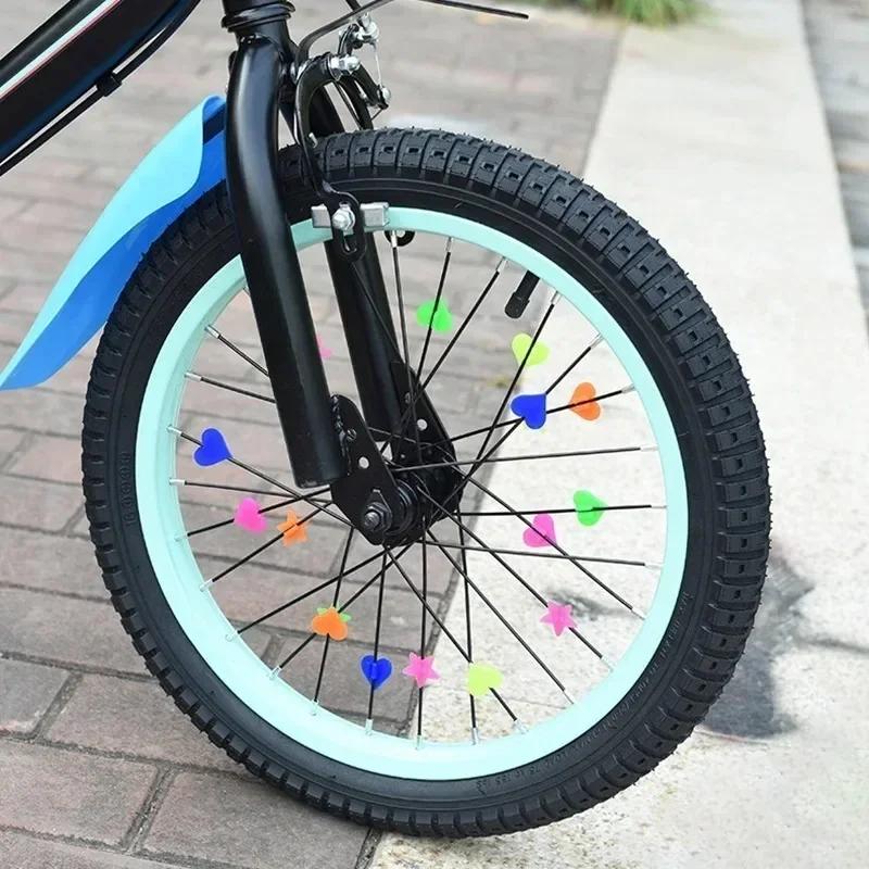 36pcs Bicycle Wheel Spoke Beads - Colorful Plastic Decoration Clips for Kids' Bike Wheels, Cycling Accessories