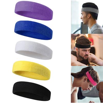 Sports Sweatband Headband Αναπνέουσα αντιολισθητική ζώνη μαλλιών που απομακρύνει την υγρασία, ελαστική βαμβακερή ζώνη μαλλιών