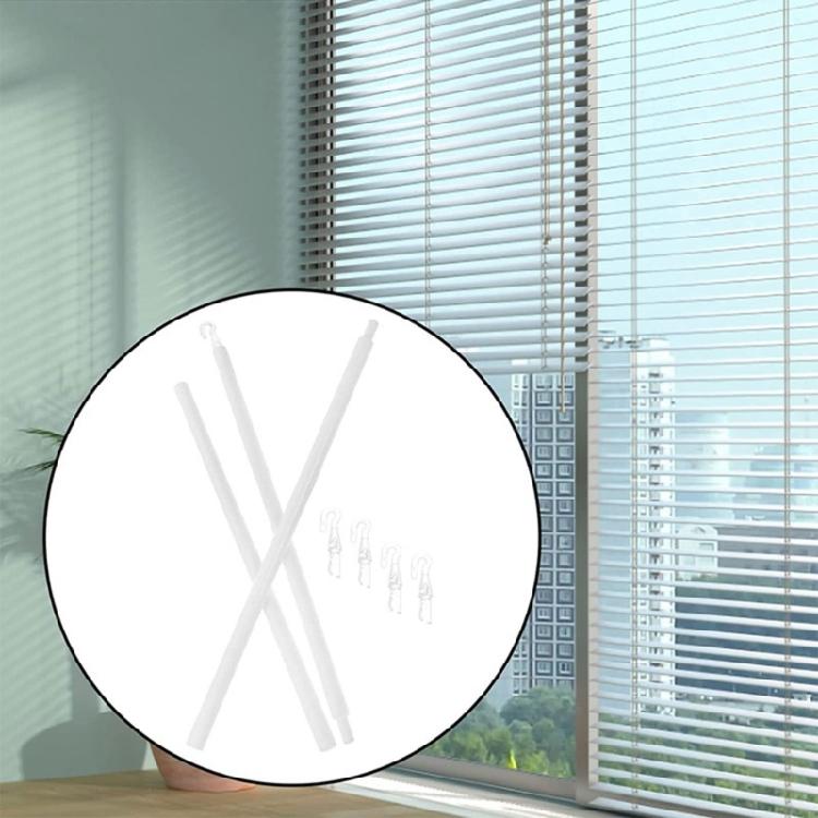 Vertical Blind Opening Rod with Handle and Stick White Plastic Replacement Curtain Pull Wand for Home Window Decors