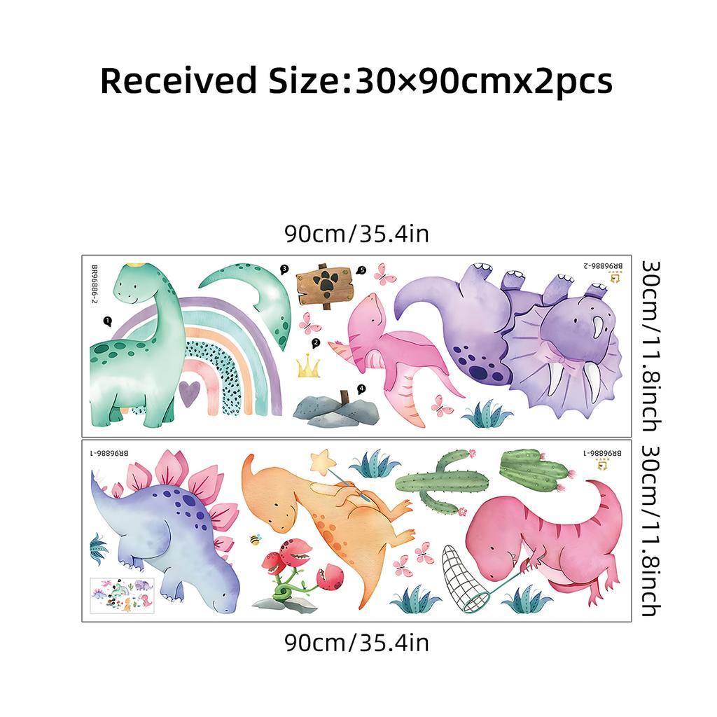 Cartoon Animal Cute Dinosaur Wall Stickers Removable for Kids Room Decoration Background Living Room Baby Nursery Wall Decals