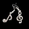 Top Hot Music Note Drop Women Gift Drop Earring Fashion Accessories Crystal Dangle Earrings Jewelry