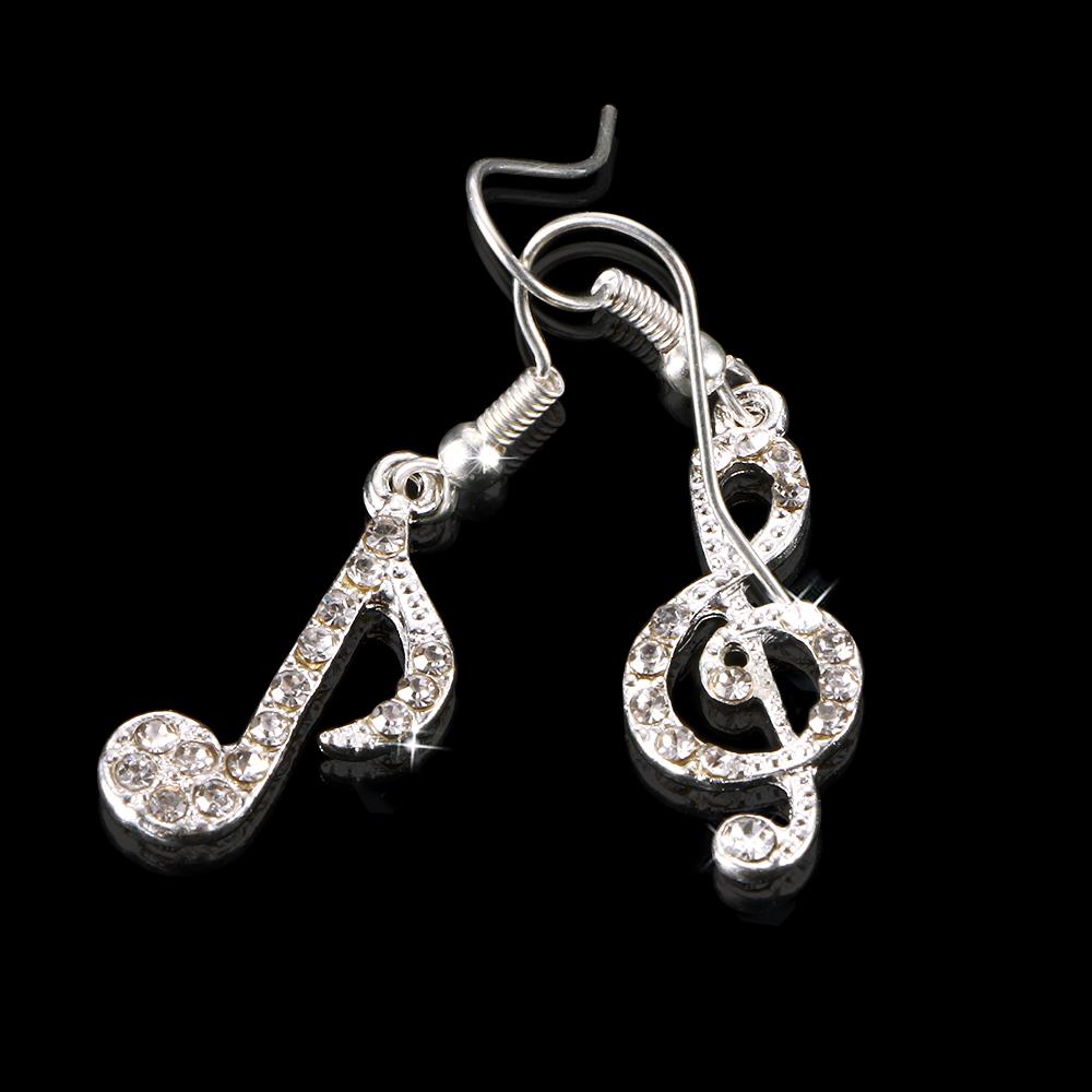 Top Hot Music Note Drop Women Gift Drop Earring Fashion Accessories Crystal Dangle Earrings Jewelry