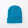 Autumn Winter Warm Hats Small Batch 3D Embroidery Solid Color Plain Knitted Hats with Heat Transfer Printing Processing