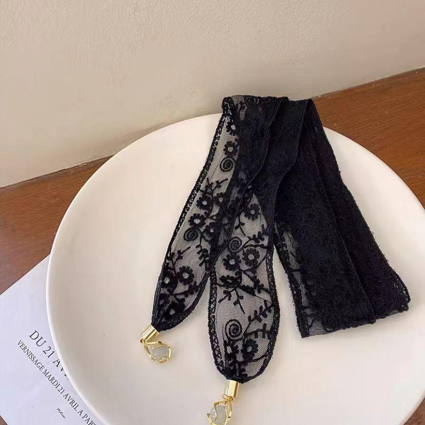 Módní Elegantní Krajková Stuha Zelená Ozdobná Čelenka Dlouhá Tenká Přívěsková Čelenka pro Ženy Dívky Vlasové Doplňky Dárky