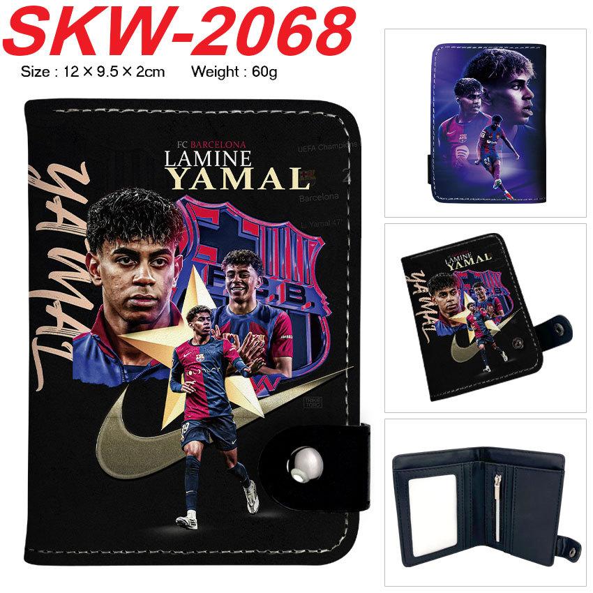 Suda Messi Ronaldo Fotbalová Hvězda Fanoušek Peněženka Krátká S Páskem PU Kůže Klip na Peníze Dárek pro Fotbalové Fanoušky 1ks