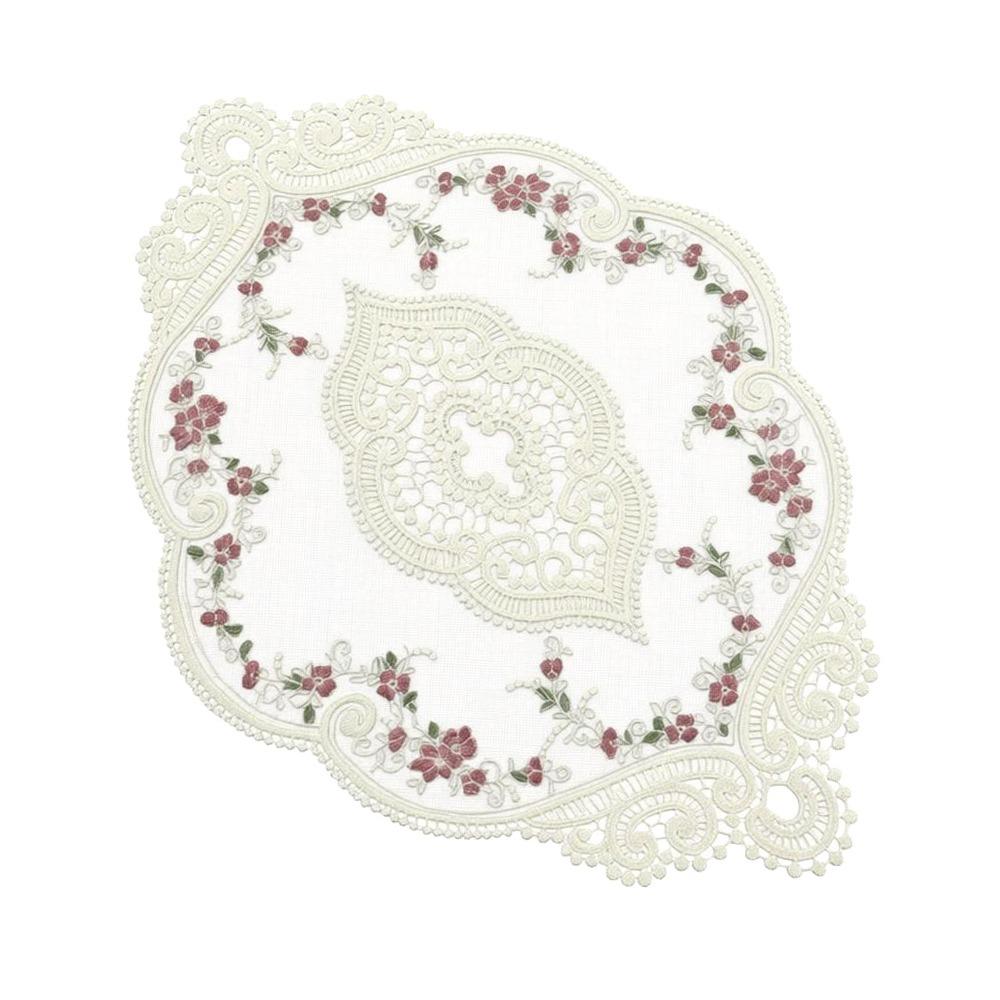 European Style Lace Embroidered Coaster Oval Coffee Drink Pad Dining Table Cover  for Home Decor