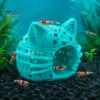 Aquarium Landscaping Decor Shrimp Cave, Cat Head Fish Hideout with Suction Nano Tank Cup, Decorative Cave for Betta Tanks Non-toxic