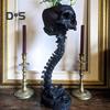 Skull Planter with Spine Stand Realistic Resin Skull Flower Pot Gothic Home Decoration Halloween Candy Bowl for Home Office Decor