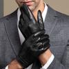 Leather Sheepskin Gloves Winter Black Motorcycle Biker Driving Work Glove for Men Toucnscreen Full Finger Successful Individuals