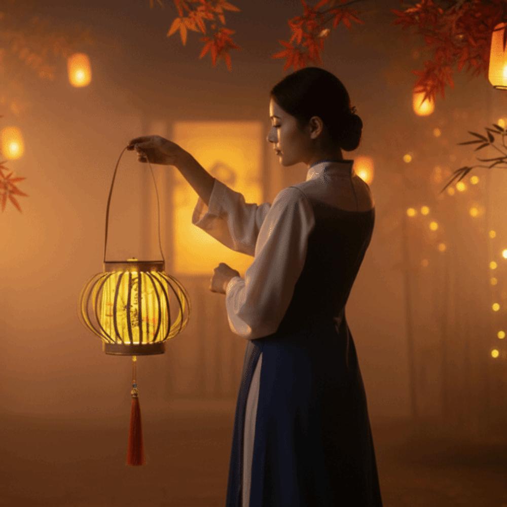 Intricate Weaving DIY Festival Lantern Bright LED Handheld Bamboo Woven Ornament  Kids Craft