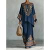 1116 European and American spring new printing temperament round neck versatile casual loose two-piece set